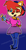 Size: 749x1454 | Tagged: safe, artist:rosiepie15, sally acorn, 2018, beanie, bisexual, bisexual pride, clothes, fingerless gloves, flat colors, gloves, gradient background, hat, headcanon, mouth open, open smile, outline, pride, pride flag, pride flag background, sexuality headcanon, shirt, shoes, signature, skirt, smile, smiling at viewer, solo, standing, tights, v sign, wink, winking at viewer
