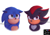 Size: 3000x2100 | Tagged: safe, artist:jocelynminions, shadow the hedgehog, sonic the hedgehog, sonic the hedgehog 3 (film), duo, lineless, simple background, white background