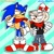 Size: 1280x1280 | Tagged: safe, artist:katy_bluestar, sonic the hedgehog, hedgehog, crossover, cuphead, duo, male