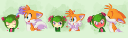 Size: 3500x1033 | Tagged: safe, artist:montyth, cosmo the seedrian, miles "tails" prower