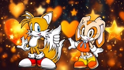 Size: 1920x1080 | Tagged: safe, artist:soniclover82, cream the rabbit, miles "tails" prower, duo, wallpaper
