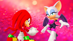 Size: 1192x670 | Tagged: safe, artist:nibroc-rock, artist:soniclover82, knuckles the echidna, rouge the bat, 3d, alternate version, duo, wallpaper