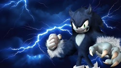 Size: 1920x1080 | Tagged: safe, artist:soniclover82, 3d, solo, sonic the werehog, wallpaper, were form, werehog