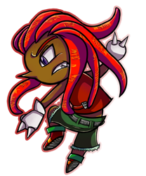 Size: 828x995 | Tagged: safe, artist:shadow-luna, knuckles the echidna, human, chibi, gloves, humanized, shoes, shorts, sleeveless shirt