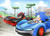 Size: 1024x728 | Tagged: safe, artist:finikart, shadow the hedgehog, sonic the hedgehog, hedgehog, 2019, car, clenched teeth, clouds, daytime, driving, duo, frown, grass, looking at each other, male, outdoors, pointing, racetrack, racing, smile, steering wheel, team sonic racing, tree, vehicle