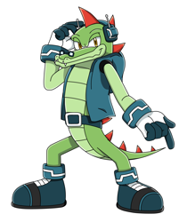 Size: 1190x1417 | Tagged: safe, artist:shadowy-viper, crocodile, 2020, argyle the crocodile, looking at viewer, mobius: 25 years later, simple background, smile, smiling at viewer, solo, white background
