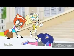 Size: 480x360 | Tagged: safe, artist:poli brando, cat, echidna, hedgehog, 2019, bag, barely sonic related, chloé bourgeois (miraculous), crossover, flat colors, laughing, low res, marinette dupain-cheng (miraculous), miraculous: tales of ladybug & cat noir, mobianified, redraw, sabrina raincomprix, screenshot background, trio, walking, watermark, youtube, youtube thumbnail