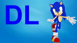 Size: 1024x576 | Tagged: safe, artist:waleedtariqmmd, sonic the hedgehog, 3d, gradient background, heart, heart eyes, mmd, solo