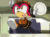 Size: 640x470 | Tagged: safe, charmy bee, bee, animated, charmabetes, cute, fork, gif, happy, plate, screencap, sonic x