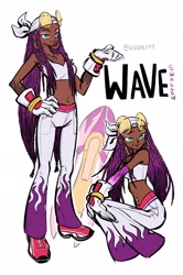 Size: 1359x2048 | Tagged: safe, artist:kiioki11, wave the swallow, human, dark skin, extreme gear, humanized, solo