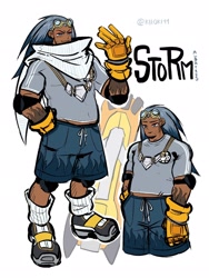 Size: 1542x2048 | Tagged: safe, artist:kiioki11, storm the albatross, human, dark skin, extreme gear, humanized, solo