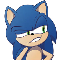 Size: 750x744 | Tagged: artist needed, safe, sonic the hedgehog, hedgehog, grin, male, meme, meme face, mobianified meme, smirk, smug, smugdash, solo