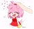 Size: 2048x1721 | Tagged: artist needed, safe, amy rose, hedgehog, human, amybetes, clothes, cute, disembodied hand, dress, female, happy, head pat, heart, petting, skirt, tail wagging
