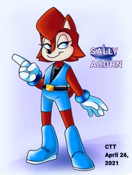 Size: 768x1024 | Tagged: safe, artist:cerberustheterrible, sally acorn, redesign