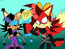 Size: 4000x3000 | Tagged: safe, artist:fartist2020, fiona fox, nicole the hololynx, fox, lynx, duo, female, hololynx