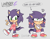 Size: 1524x1200 | Tagged: safe, artist:pukopop, oc, oc:lavender the hedgehog (pukopop), hedgehog, 2023, bow, character name, child, cute, english text, fankid, female, fingerless gloves, flat colors, freckles, frown, grey background, magical gay spawn, oc only, overalls, parent:shadow, parent:sonic, parents:sonadow, pink shoes, shoes, simple background, sitting, smile, socks, solo, solo female, standing, text, tongue out