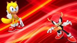 Size: 1920x1080 | Tagged: safe, artist:soniclover82, mighty the armadillo, ray the flying squirrel