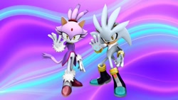 Size: 1920x1080 | Tagged: safe, artist:soniclover82, blaze the cat, silver the hedgehog