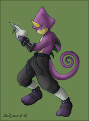 Size: 442x600 | Tagged: safe, artist:souldreamx, espio the chameleon