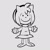 Size: 850x850 | Tagged: safe, artist:lettuce-art, amy rose, hedgehog, crossover, female, line art, peanuts comic, simple background, solo, style emulation, white background