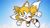 Size: 1192x670 | Tagged: safe, artist:soniclover82, miles "tails" prower, clouds, male, open smile, solo
