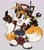 Size: 1341x1522 | Tagged: safe, artist:thenameislillyd, miles "tails" prower, fox, 2025, backpack, belt, brown gloves, chest fluff, claws, clothes, ear fluff, eyewear on head, fangs, freckles, fully clothed, fur markings, gloves, goggles, goggles on head, grey background, headphones, headset, male, mouth open, open smile, redesign, redraw, shirt, shoelaces, shoes, shorts, simple background, smile, solo, standing, wrench