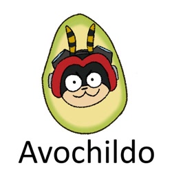 Size: 500x500 | Tagged: safe, artist:barsiklair, charmy bee, 2025, :3, avocado, flat colors, food, head only, looking at viewer, shrunken pupils, simple background, smile, smiling at viewer, solo, text, white background, wordplay