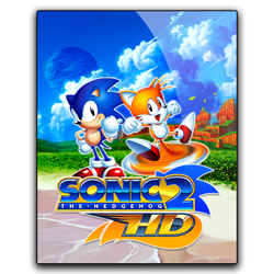 Size: 512x512 | Tagged: safe, artist:30011887, miles "tails" prower, sonic the hedgehog, sonic the hedgehog 2, 2017, abstract background, beach, classic sonic, classic style, classic tails, clouds, death egg, duo, emerald hill, fangame, flying, grass, icon, ocean, outline, sand, smile, smiling at viewer, sonic 2 hd (fanproject), standing, treads, water