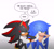 Size: 1466x1361 | Tagged: safe, artist:guitar_00000001, shadow the hedgehog, sonic the hedgehog, 2025, dialogue, duo, gradient background, grin, korean text, lidded eyes, looking at them, smile, speech bubble