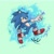 Size: 2048x2048 | Tagged: safe, artist:biolizard02, sonic the hedgehog, sonic the hedgehog (2020), 2020, green background, looking at viewer, signature, simple background, smile, solo