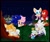 Size: 960x797 | Tagged: safe, artist:cpeters1, amy rose, blaze the cat, cream the rabbit, knuckles the echidna, miles "tails" prower, rouge the bat, silver the hedgehog, sonic the hedgehog, amy x sonic, cream x tails, heart, knuxouge, lineless, outdoors, shipping, silvaze, star (sky), straight