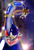 Size: 1273x1890 | Tagged: safe, artist:jord-uk, miles "tails" prower, sonic the hedgehog, fox, hedgehog, sonic the hedgehog 2, 2012, abstract background, absurd res, chemical plant, classic sonic, classic tails, duo, duo male, dust clouds, flying, lens flare, lineless, male, males only, mid-air, running, shine, signature, smile, speedpaint in description, spinning tails, youtube link in description