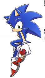 Size: 1096x1904 | Tagged: safe, artist:oudooooon427, sonic the hedgehog, 2025, mouth open, simple background, solo, white background