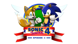 Size: 1920x1080 | Tagged: safe, artist:blueeyedthunder, miles "tails" prower, sonic the hedgehog, 2017, 3d, clenched fist, duo, emblem, looking at viewer, mouth open, open smile, redraw, sfm, simple background, smile, smiling at viewer, sonic 4: episode 2, thumbs up, title screen, transparent background