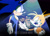 Size: 2048x1463 | Tagged: safe, artist:candyypirate, miles "tails" prower, robotnik, sonic the hedgehog, human, 2024, angry, argument, dialogue, english text, looking at each other, looking at them, sonic lost world, spotlight, standing, text, trio
