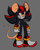 Size: 1558x1964 | Tagged: safe, artist:eloaholiveira, shadow the hedgehog, 2022, beanbrows, big ears, chest fluff, clenched fists, cute, ear fluff, flat colors, frown, grey background, looking offscreen, pink nose, rat, signature, simple background, solo, species swap