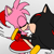 Size: 1000x1000 | Tagged: safe, artist:pepesta, amy rose, shadow the hedgehog, 2025, age difference, amy x shadow, duo, eyes closed, flat colors, french kiss, holding each other, kiss, saliva, shipping, simple background, straight, tongue out, white background