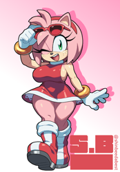 Size: 1090x1565 | Tagged: safe, artist:shinbeedabest, amy rose
