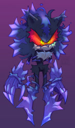 Size: 507x869 | Tagged: safe, artist:shinibobo, mephiles the dark, 2025, gradient background, looking offscreen, signature, solo