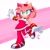 Size: 2048x2048 | Tagged: safe, artist:artangelo381341, amy rose, 2026, abstract background, eyelashes, female, heart, looking at viewer, outline, posing, redraw, signature, smile, smiling at viewer, solo, sonic riders, standing, standing on one leg, white outline