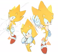 Size: 1946x1834 | Tagged: safe, artist:bb_meronpan, sonic the hedgehog, super sonic, 2025, arms folded, simple background, solo, super form, white background