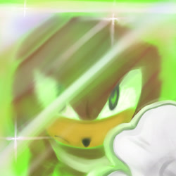 Size: 2048x2048 | Tagged: safe, artist:ineedanappp, knuckles the echidna, 2025, master emerald, reflection, solo, sonictober, sonictober 2025