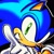 Size: 1200x1200 | Tagged: safe, artist:edlucavalden, sonic the hedgehog, hedgehog, 2026, arms folded, black background, close-up, icon, looking at viewer, male, outline, pointing, simple background, smile, smiling at viewer, solo, white outline, zoomed in