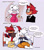 Size: 1400x1600 | Tagged: safe, artist:quaverdraws, chip, gadget the wolf, lanolin the sheep, sheep, wolf, 2025, alternate outfit, angry, bed, blushing, clothes, comic, dialogue, dress, duo, eating, english text, female, food, gadget x lanolin, gaming, glasses, jewelry, male, pants, ring (jewelry), shipping, shirt, snacks, speech bubble, stairs, straight, suit