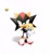 Size: 1358x1462 | Tagged: safe, artist:waaii132299, maria robotnik, shadow the hedgehog, 2025, character doll, classic shadow, cute, emoji, holding something, looking at viewer, low poly, shadowbetes, simple background, solo, standing, tears, white background