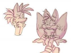 Size: 1600x1200 | Tagged: safe, artist:prowerprojects, miles "tails" prower, 2023, aged up, alternate hairstyle, belt, eyelashes, goggles, hair up, monochrome, nonbinary, nonbinary tails, ponytail, simple background, solo, solo nonbinary, white background