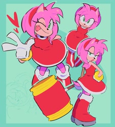 Size: 1893x2091 | Tagged: safe, artist:the_shammah, amy rose, piko piko hammer