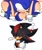 Size: 1727x2048 | Tagged: suggestive, artist:tamjeong_sonic, shadow the hedgehog, sonic the hedgehog, 2026, blushing, busty sonic, duo, gay, lidded eyes, shadow x sonic, shipping, simple background, sparkles, thought bubble, white background