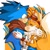 Size: 768x768 | Tagged: safe, artist:coffie-76, miles "tails" prower, sonic the hedgehog, fox, hedgehog, 2017, bandage, bandaid, crying, duo, frown, happy, hugging, injured, sad, scarf, signature, smile, sonic boom (tv), tears