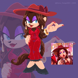 Size: 1280x1280 | Tagged: safe, artist:kanayanga, monkey, kong (species), mobianified, pauline